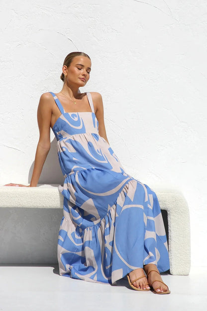 Maxi Jurk Eleanor Elegante Bohemian Bedrukte Zomerstijl