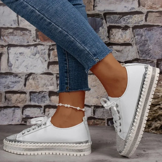 Anna Diamanten Sneakers voor Dames Mooie en Trendy Stijl voor Lente en Herfst