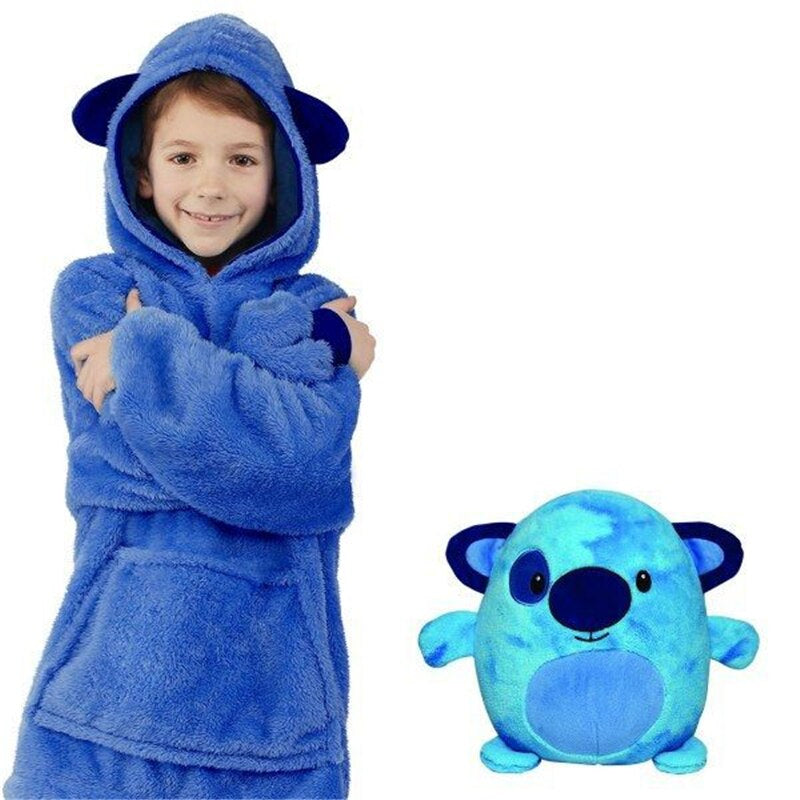 Extra Grote Poncho Hoodie voor Kinderen