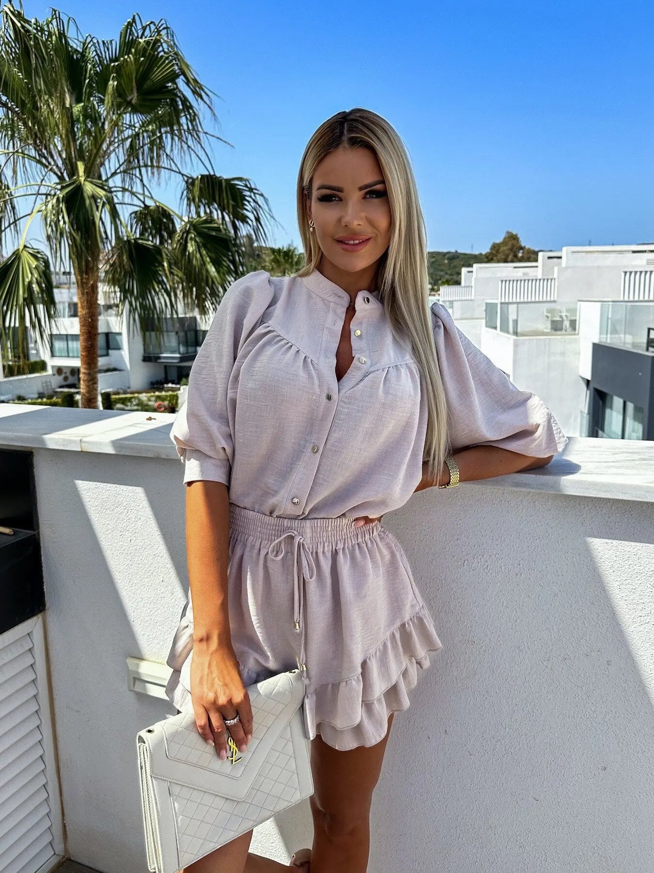 Jordyn Shirt en Rok Set voor Dames Trendy en Chique Outfit