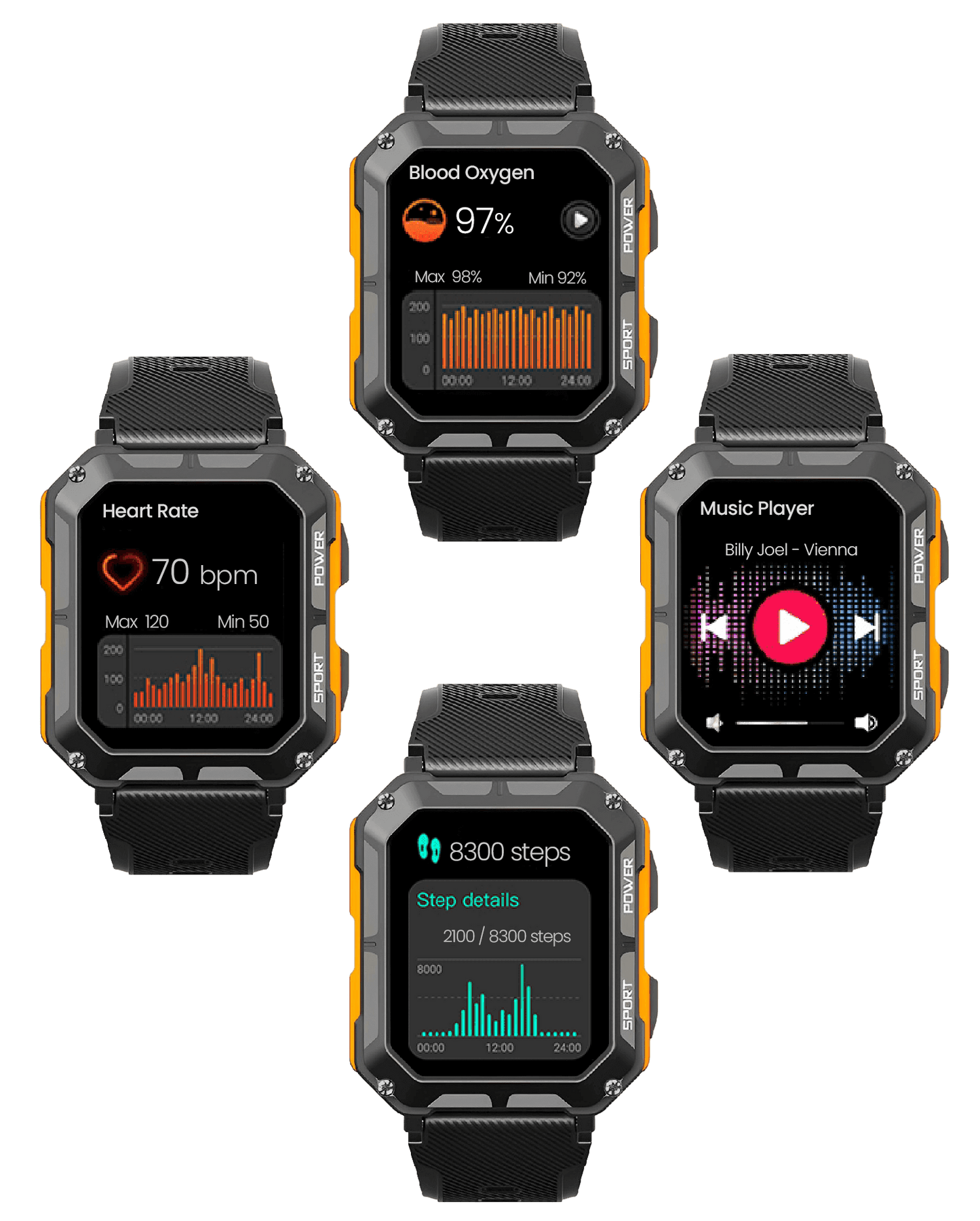 Vexo Smartwatch Stijlvol, Aanpasbaar en Met Langdurige Batterij