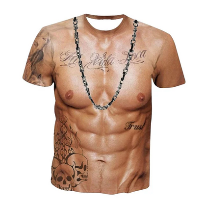 Theodore T-shirt voor Mannen Casual 3D-geprint met Korte Mouwen