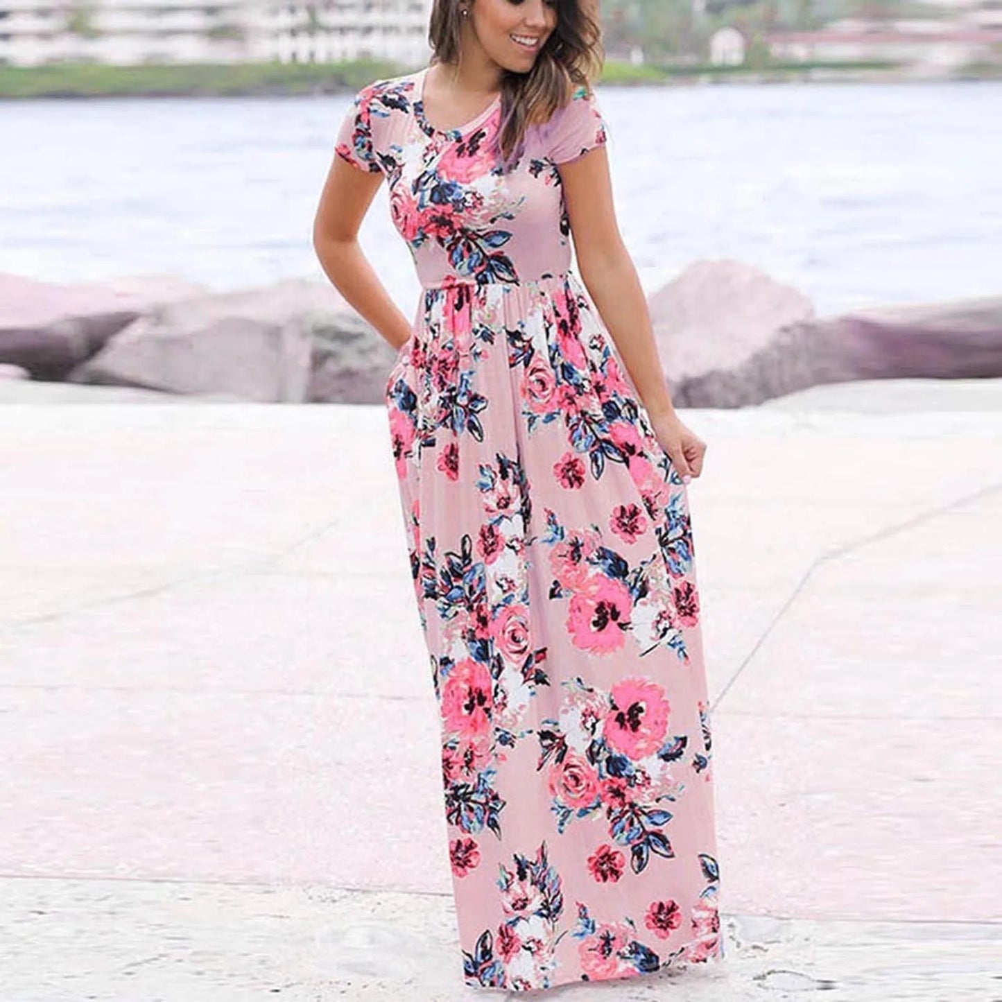 Comfortabele Casual Zomer Bloemen Maxi Jurk Amy voor Dames