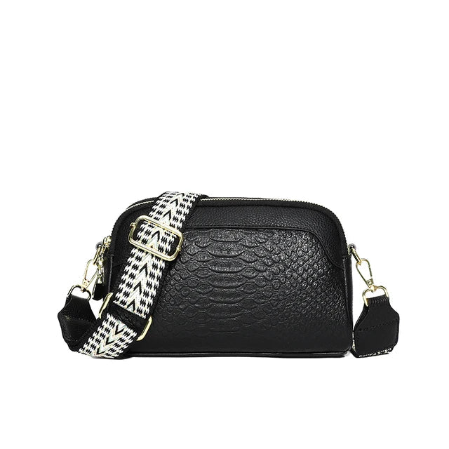 Croco Luxe Leren Handtas voor Dames met Silt Pocket Elegant en Functioneel