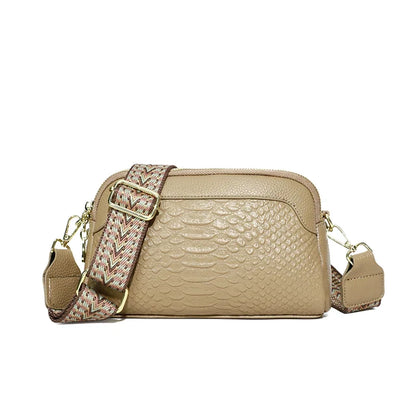 Croco Luxe Leren Handtas voor Dames met Silt Pocket Elegant en Functioneel