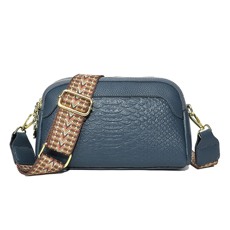 Croco Luxe Leren Handtas voor Dames met Silt Pocket Elegant en Functioneel