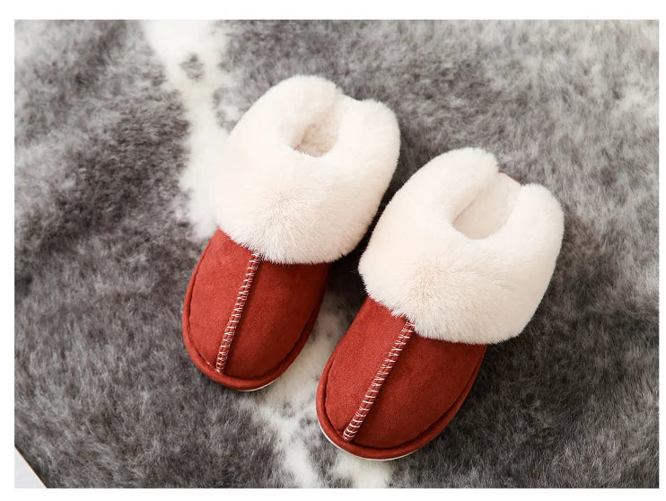 Warme Pluche Huisslippers Harige Platte Pantoffels