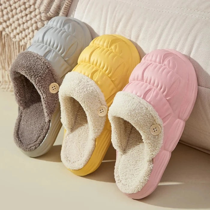 Waterdichte Warme Bont Slippers Pluche Winter Teenslippers Bontglijders