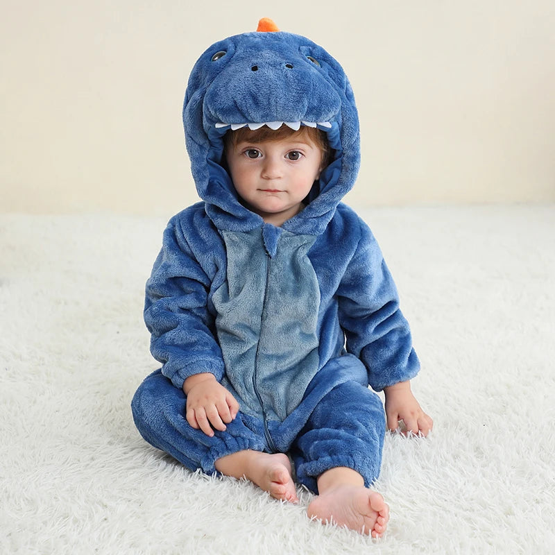 Baby Rompertje Dinosaurus Onesie Flanellen Leuke Outfit