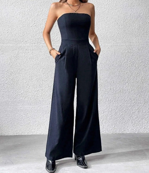 Traf Strapless Jumpsuits Met Wijde Pijpen