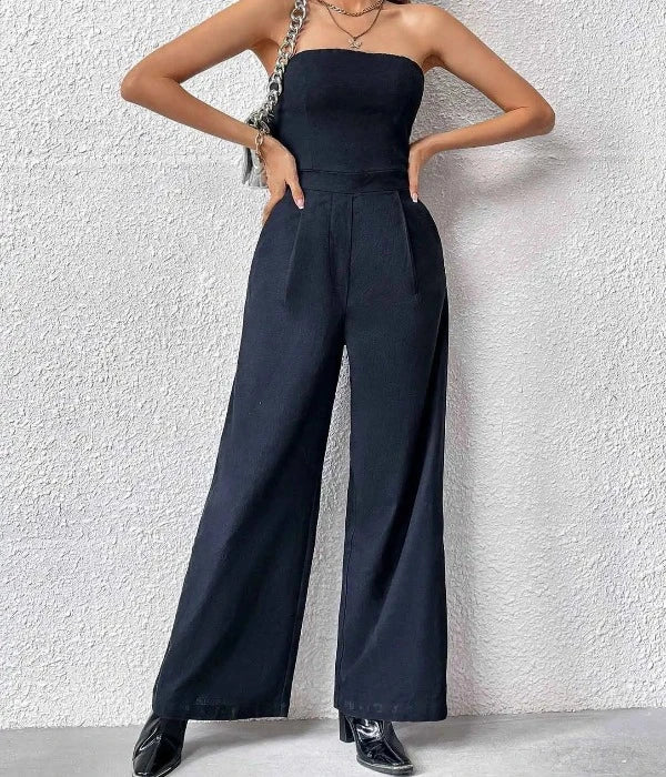 Traf Strapless Jumpsuits Met Wijde Pijpen