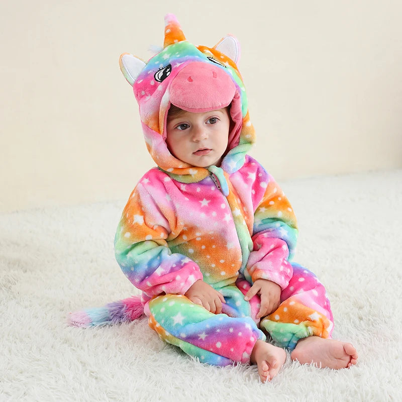 Baby Rompertje Dinosaurus Onesie Flanellen Leuke Outfit