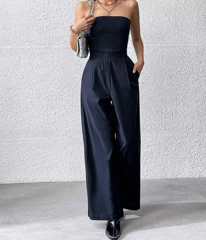 Traf Strapless Jumpsuits Met Wijde Pijpen