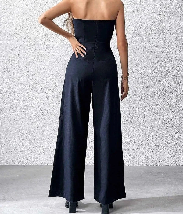 Traf Strapless Jumpsuits Met Wijde Pijpen