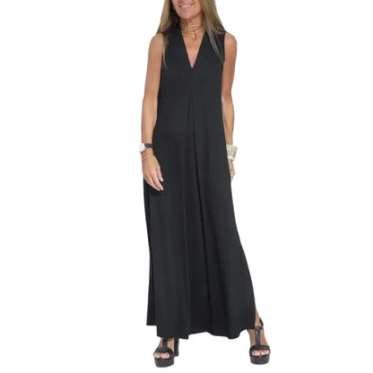 Vrouwen Chic Geplooide Maxi Jurk Ideaal voor de Zomer