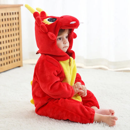 Baby Rompertje Dinosaurus Onesie Flanellen Leuke Outfit