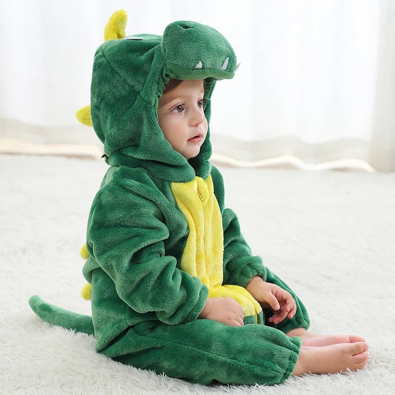 Baby Rompertje Dinosaurus Onesie Flanellen Leuke Outfit