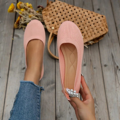 Dames Lichtgewicht Loafers Gebreide Ballerina Mocassins