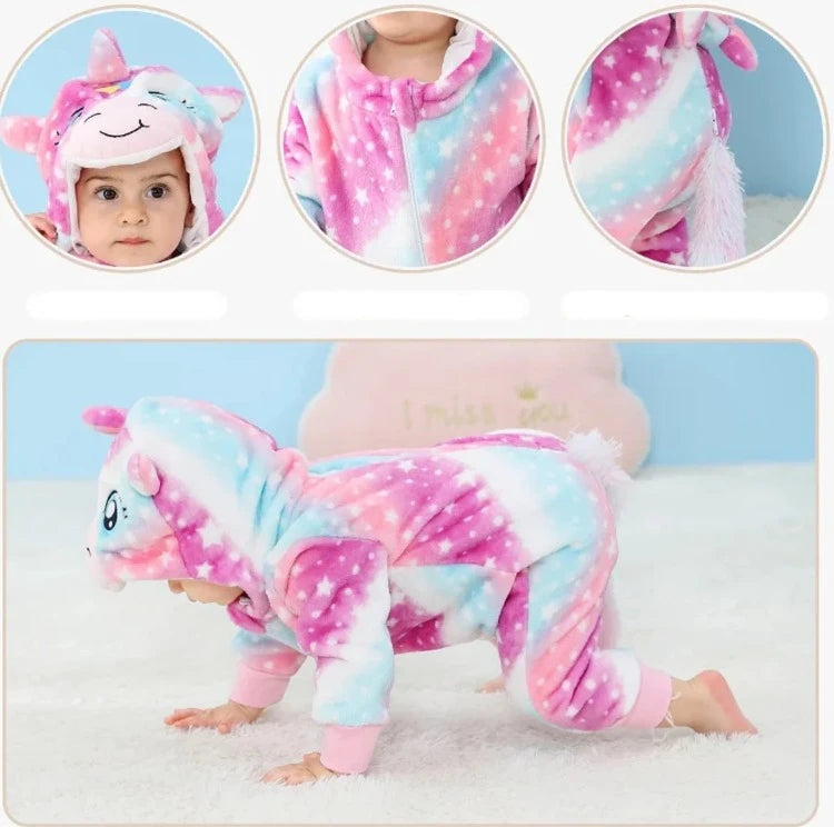 Baby Rompertje Dinosaurus Onesie Flanellen Leuke Outfit