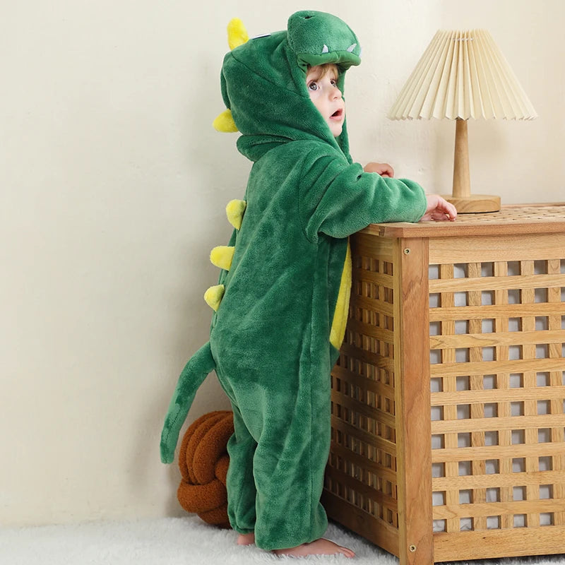 Baby Rompertje Dinosaurus Onesie Flanellen Leuke Outfit