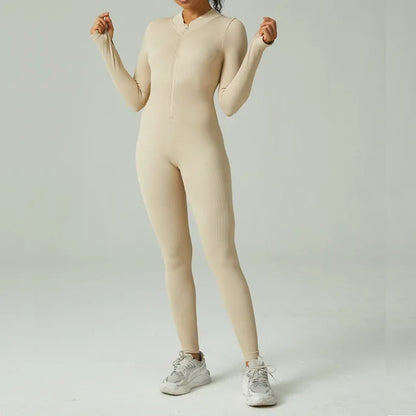 Lillian Stretch Jumpsuit voor Dames met Lange Mouwen