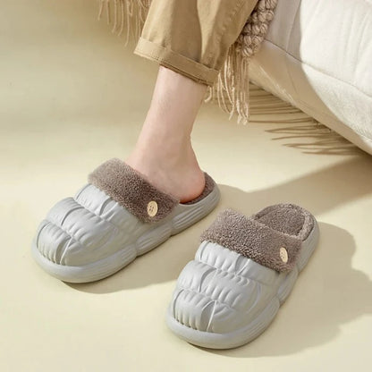 Waterdichte Warme Bont Slippers Pluche Winter Teenslippers Bontglijders