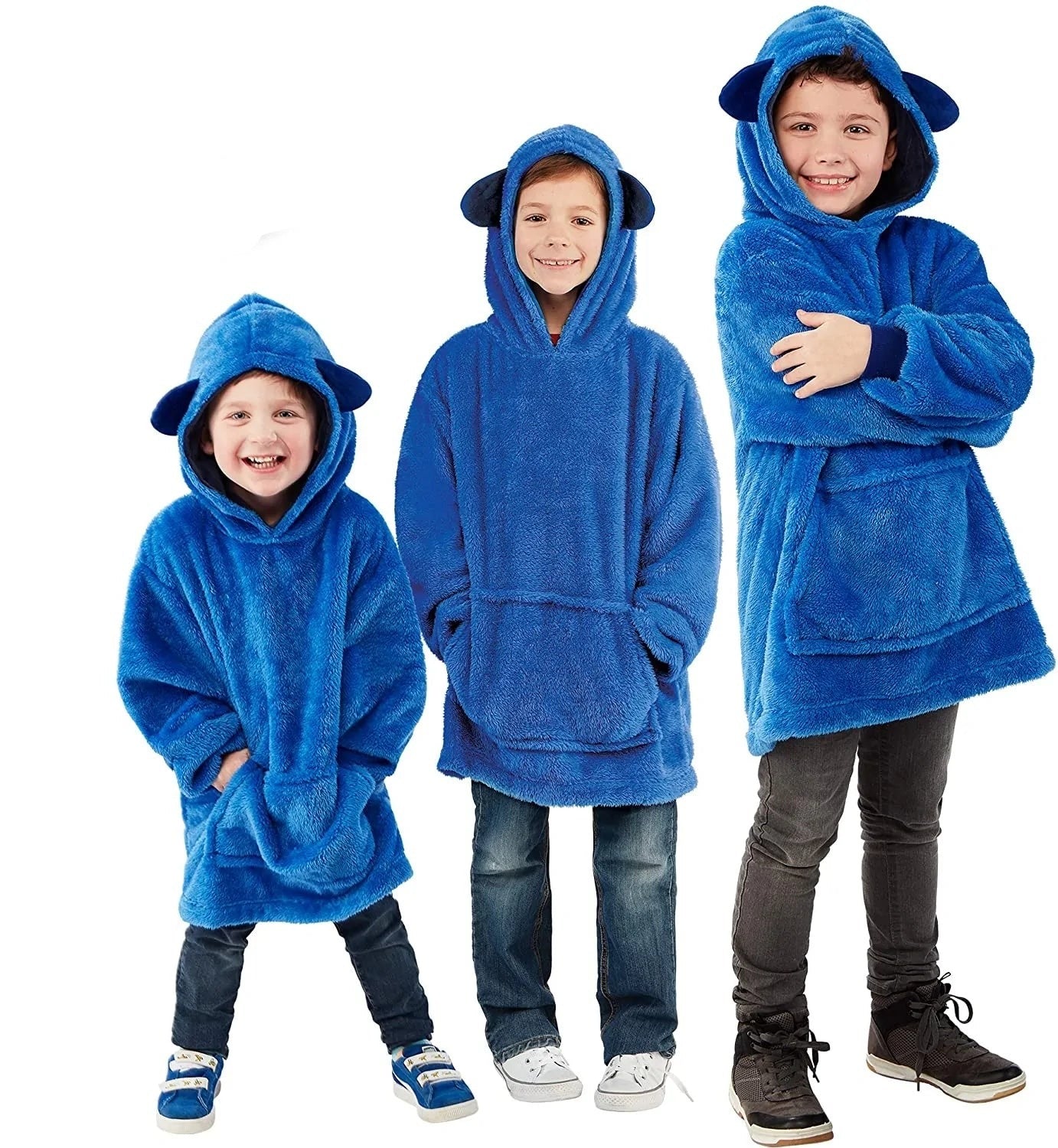 Extra Grote Poncho Hoodie voor Kinderen