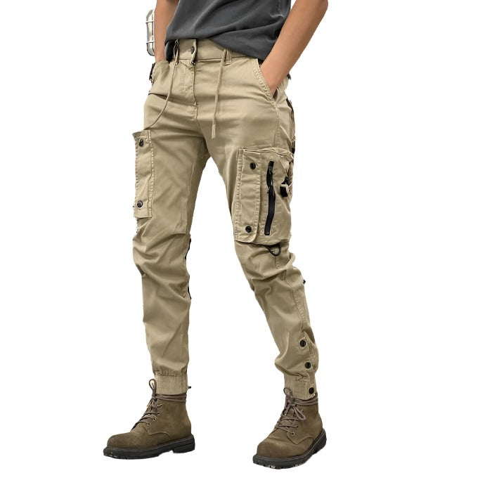 Heren Cargo Broek in Safari Stijl van Polyester voor Casual Tactisch Gebruik