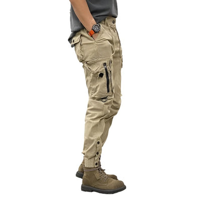 Heren Cargo Broek in Safari Stijl van Polyester voor Casual Tactisch Gebruik